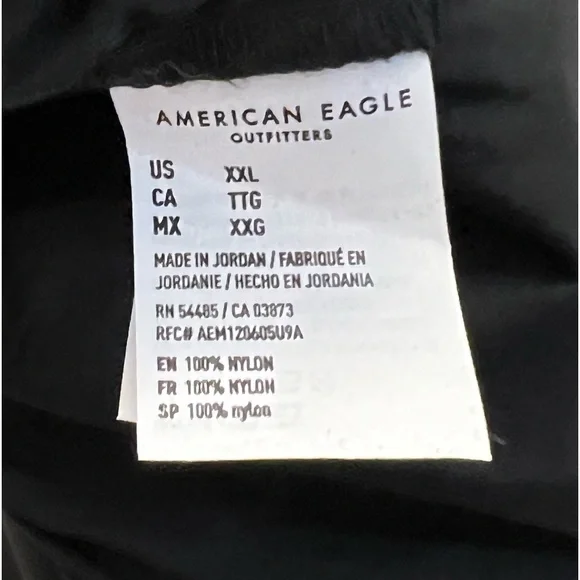 NWT XXL American Eagle Black Windbreaker Hi-Rise Joggers - Picture 5 of 5